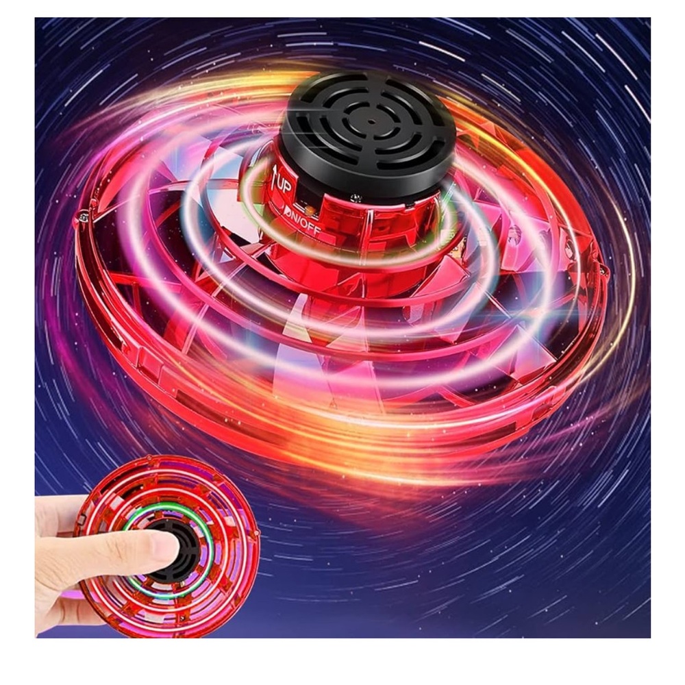 Flying Spinner Mini UFO Drone Spinner Fly Red